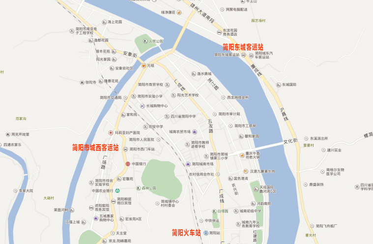 (一)简阳市车站示意图二,车站示意图以及简阳市电子地图地址:简阳